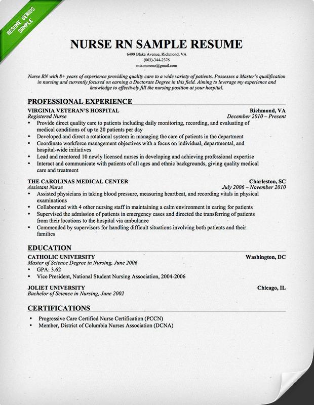 Ed nurse resume