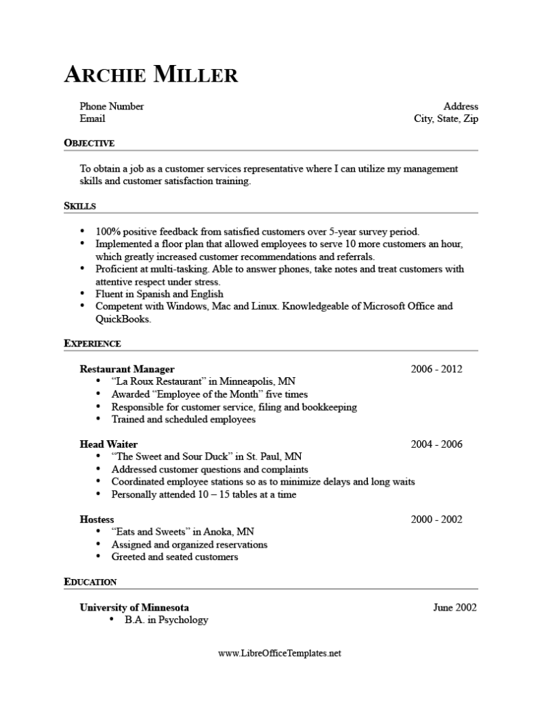 10 Free Resume Templates For LibreOffice And OpenOffice