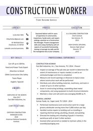 Construction Worker Resume Example Writing Guide Resume Genius