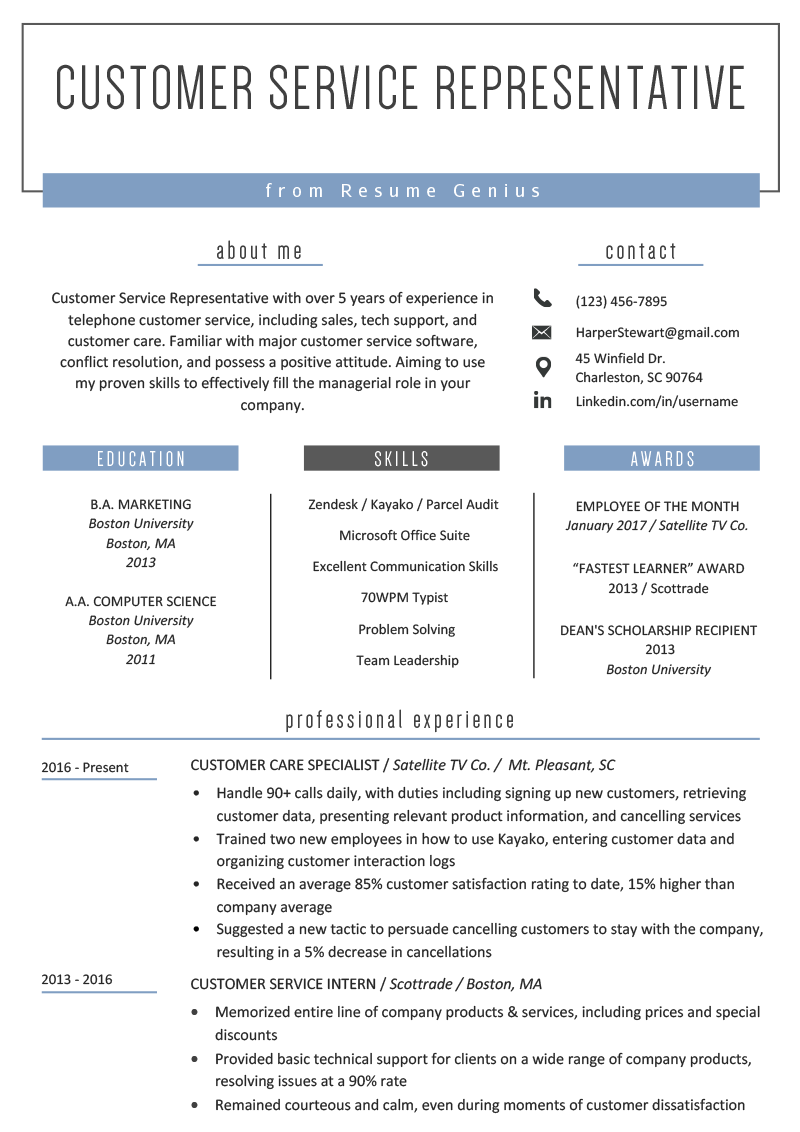 Customer Service Representative Resume Examples | Resume ...