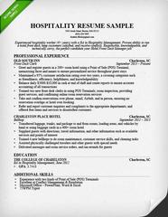 Examples Of Cv For Hospitality Industry Hospitality Hotel Front Desk 