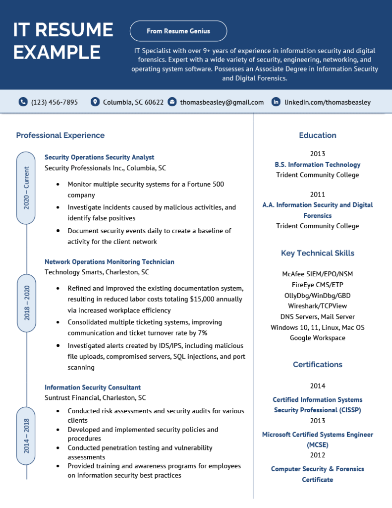 35+ Information Technology (IT) Resume Examples