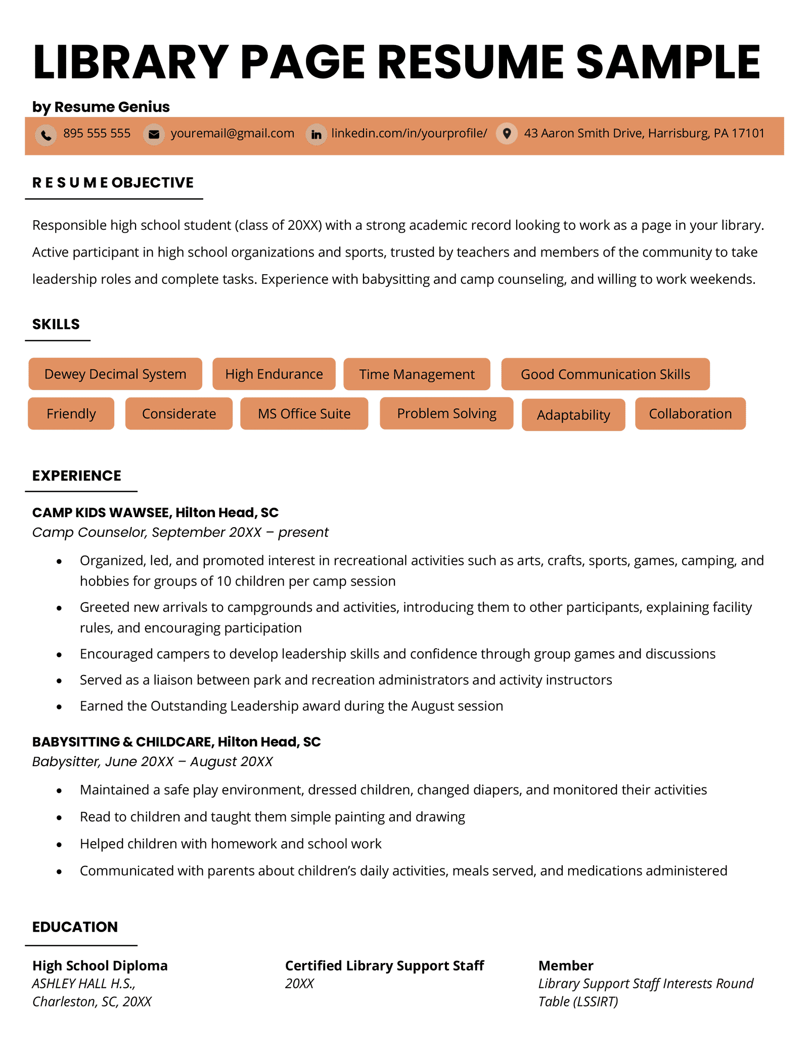 library help with resume