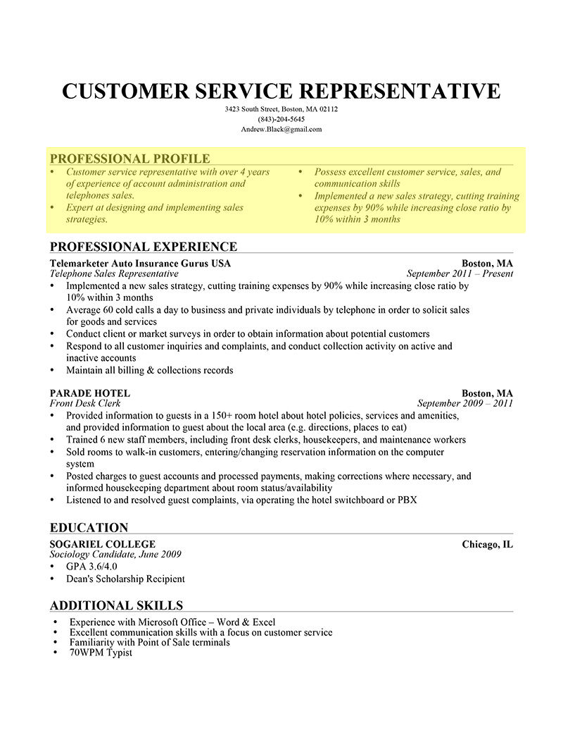 How To Write A Resume Profile Examples Writing Guide Rg