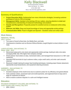 Qualifications Summary Example