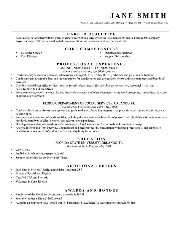 Second part time job resume