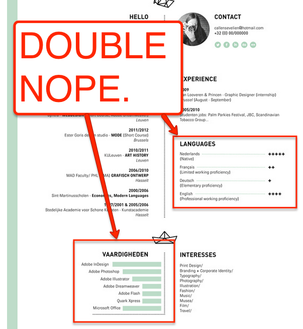 Resume Skills Double Nope