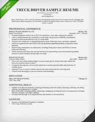 Otr truck driver resume