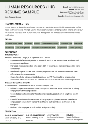 Entry Level Human Resource Cover Letter from resumegenius.com