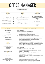 Resume Template For Management Position