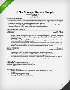 Resume cover letter for office manager position