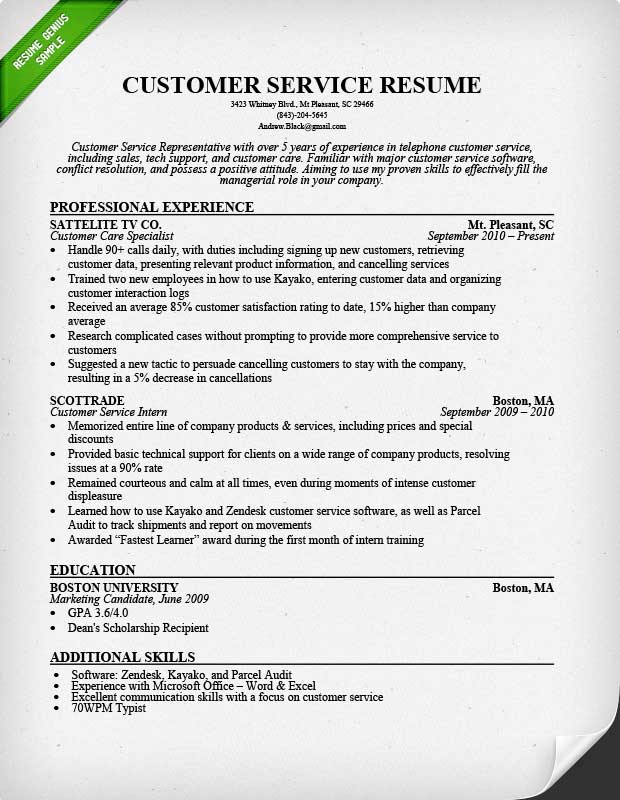 Show a resume examples