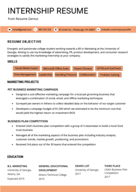 Resume Template College Student from resumegenius.com