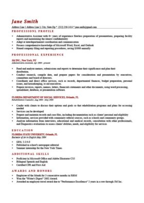 Resume Template Washington Brick Red