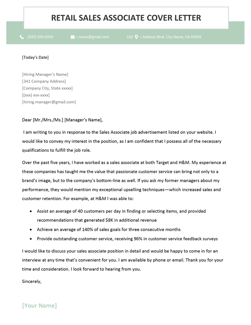 Customer Service Cover Letter Examples & Free Template