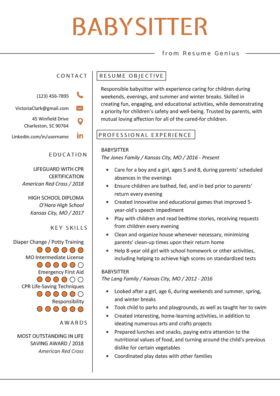 Nanny Resume Example Writing Tips Resume Genius