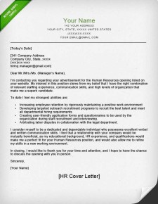 Cover letter dear human resources May 2021