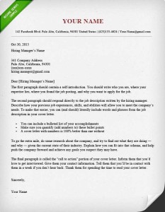 Cover letter formatting sample