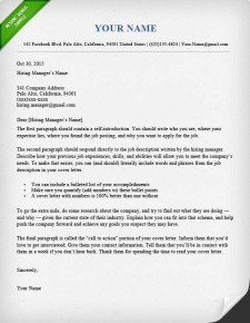 A cover letter template