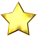3d golden star that is isolated in white