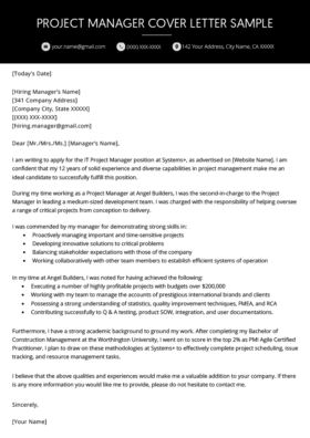Project Manager Resume Sample Writing Guide Rg