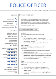 Police Officer Resume Template Free