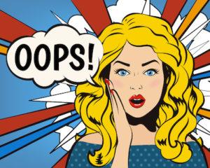 Pop art woman saying oops