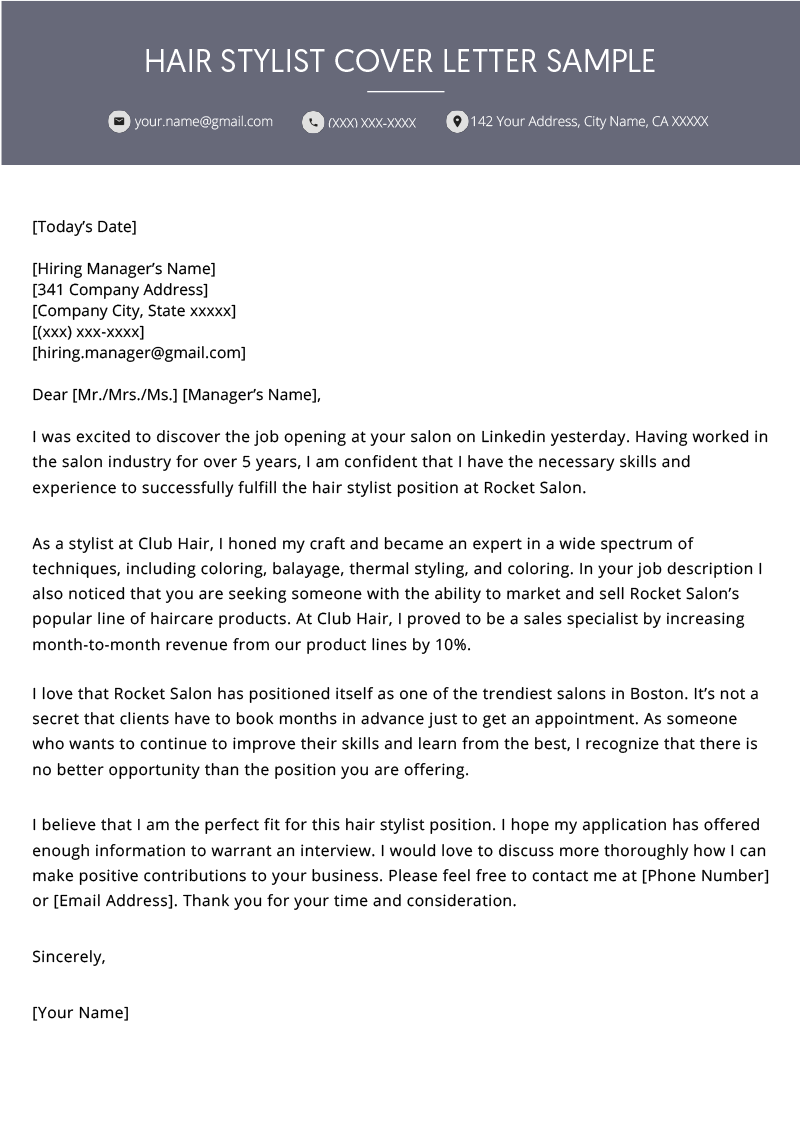 Good Application Letter Doc Good Application Letter Doc, Hair Stylist Cover Letter Example, Good Application Letter Doc