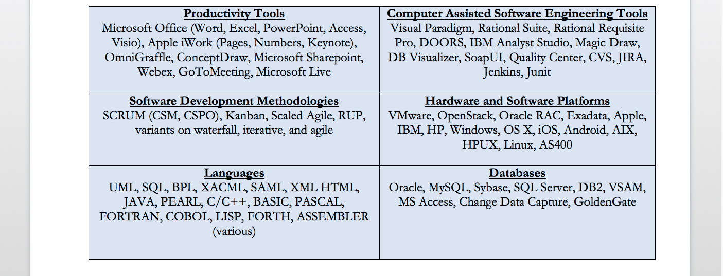 CIO Key Skills Sample