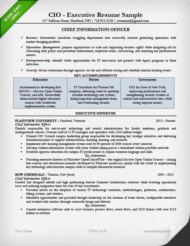 Executive Resume Examples & Writing Tips