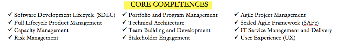 CTO Core Competences Sample