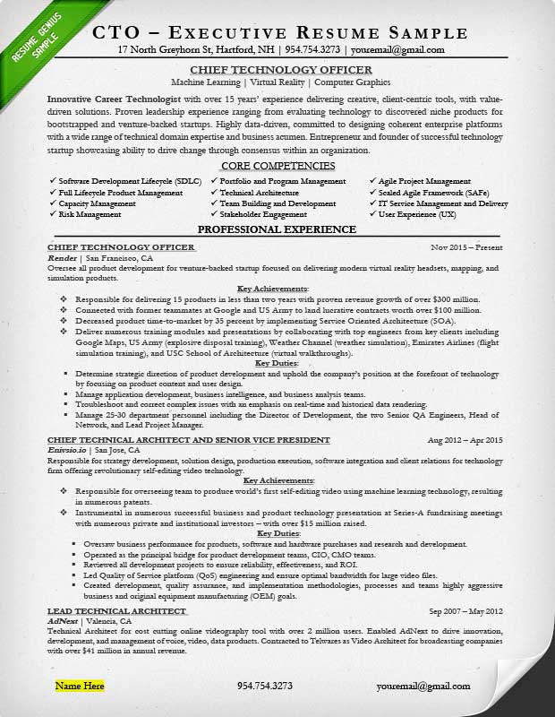 Executive Resume Examples & Writing Tips