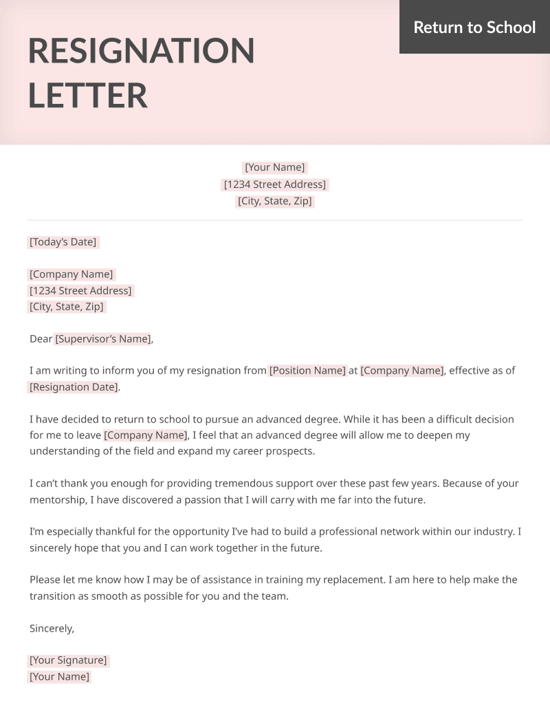 Immediate Resignation Letter Due To Health Reason from resumegenius.com