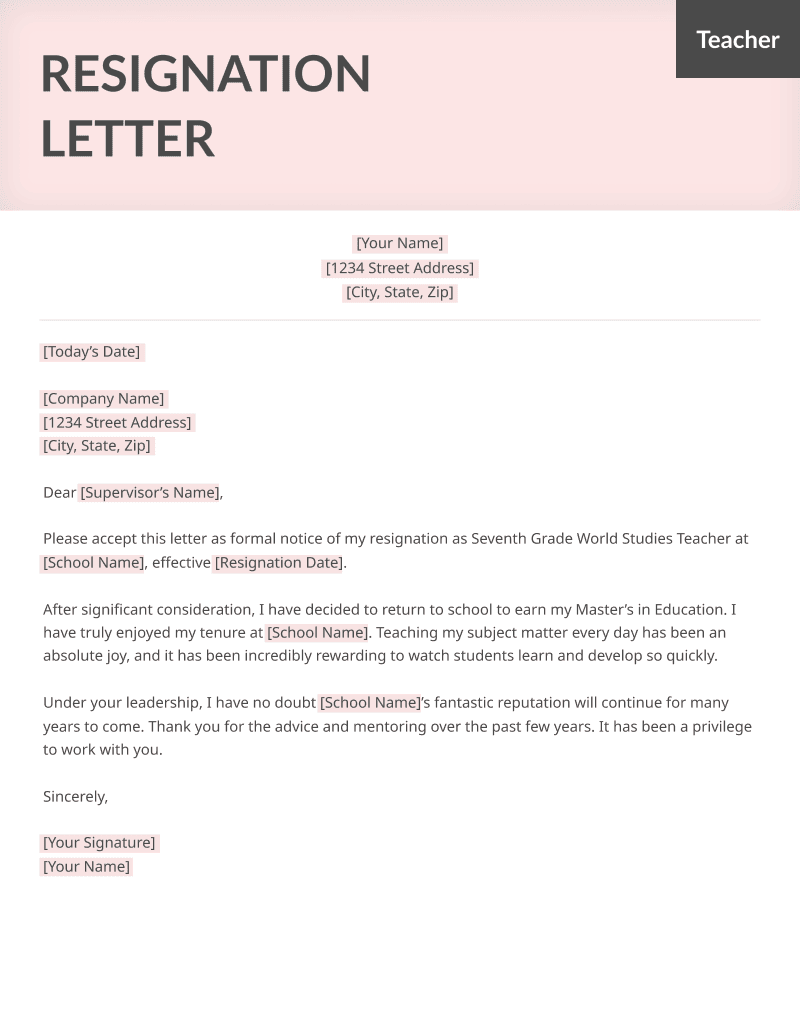 CareerSpecific Resignation Letters [Nurse, Teacher, & More]