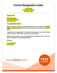 Two Weeks Notice Letter Sample Free Download