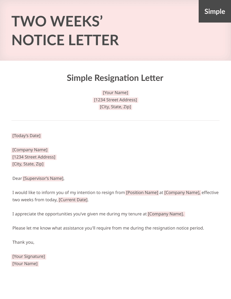 14 Simple Resignation Letter Template 1 Month Notice Images Picture 14-simple-resignation-letter-template-1-month-notice-images-picture