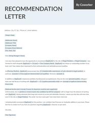 Letter Of Recommendation For Employment Samples Templates