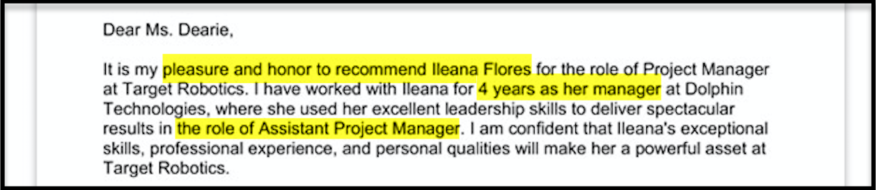 Leadership Letter Of Recommendation Sample from resumegenius.com