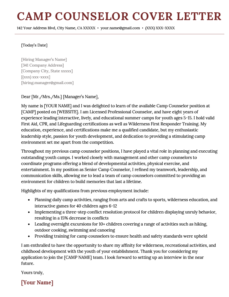 cover letter sample for school counselor