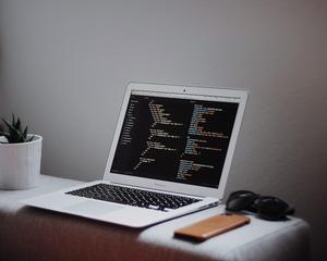 data scientist computer with data