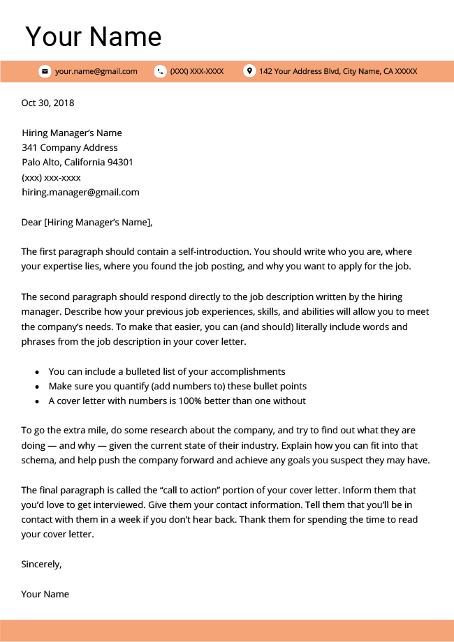 cover letter template