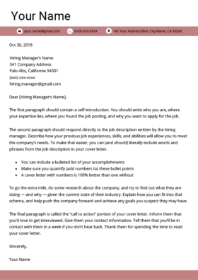 Basic Cover Letter Template Free from resumegenius.com