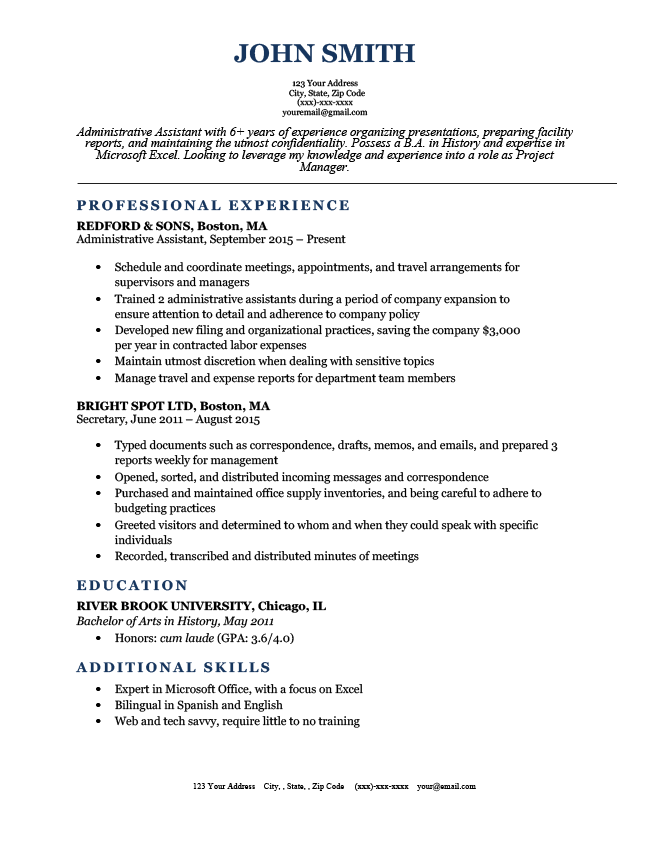 Easy resume examples