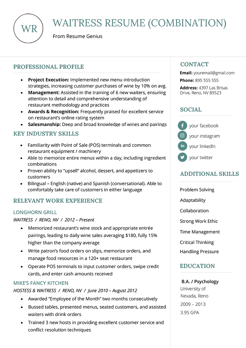 resume overview examples