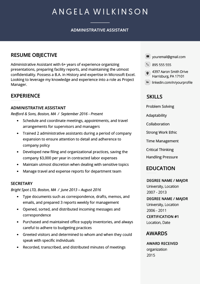 resume templates for free