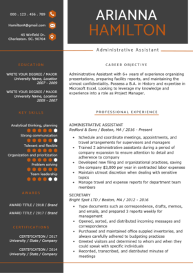 Orange Everest Resume Template
