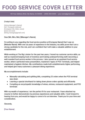 Restaurant Manager Cover Letter Sample For Download