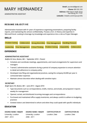 Hybrid Resume Template from resumegenius.com