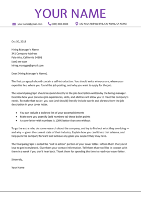 Free Cv Cover Letter In Word Format