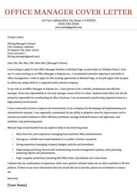Operations Manager Cover Letter Example Resume Genius